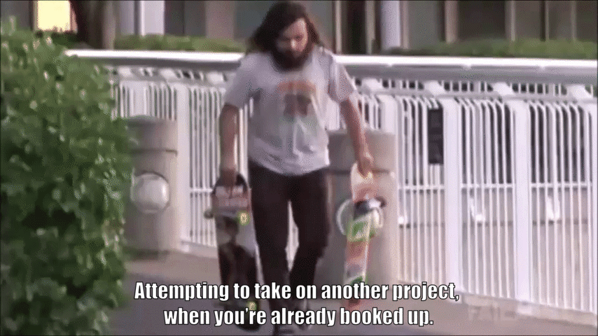 Attempting to take on another project when you're already booked up - KPI's in digital marketing gif