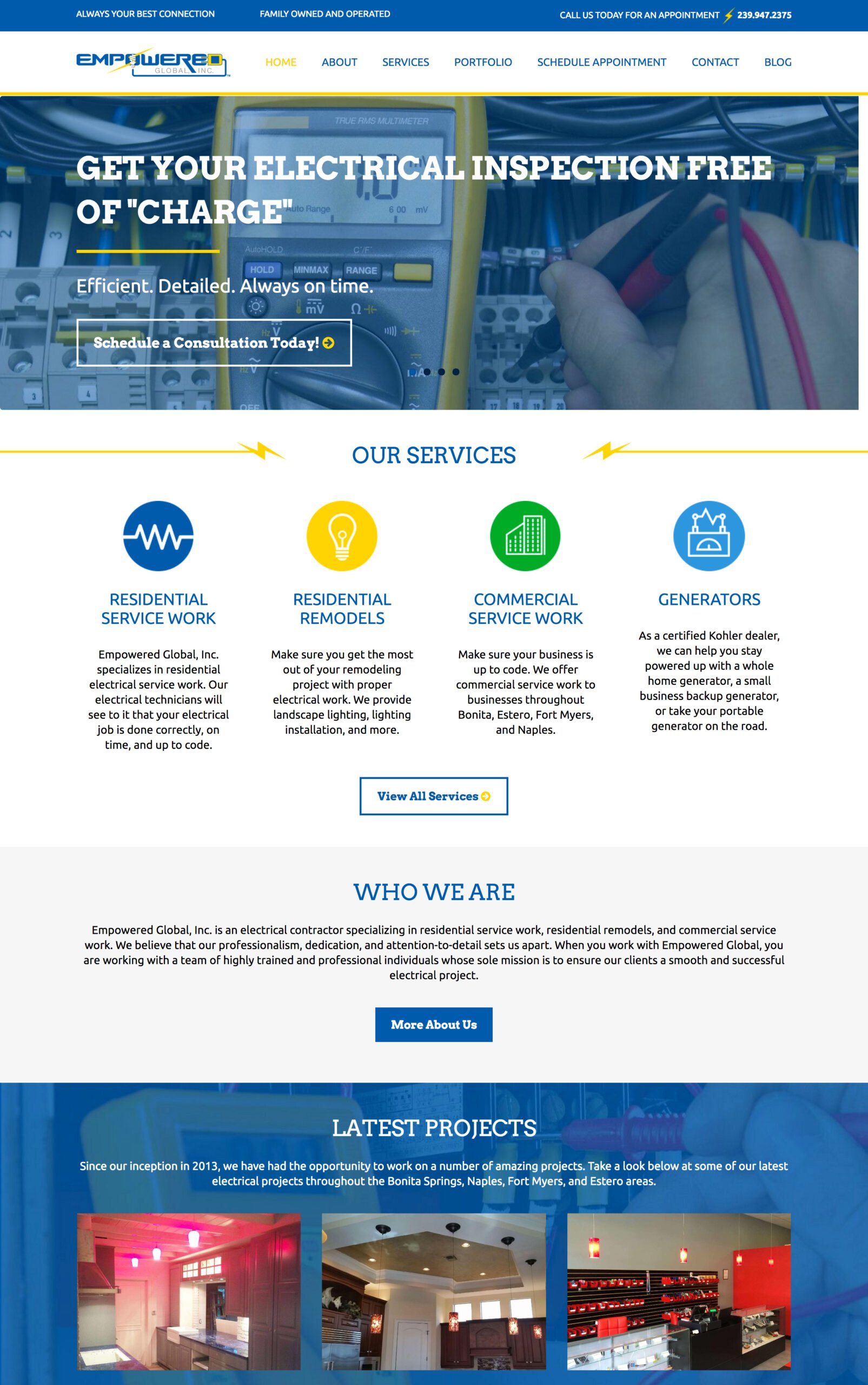 Electrical web design contractors