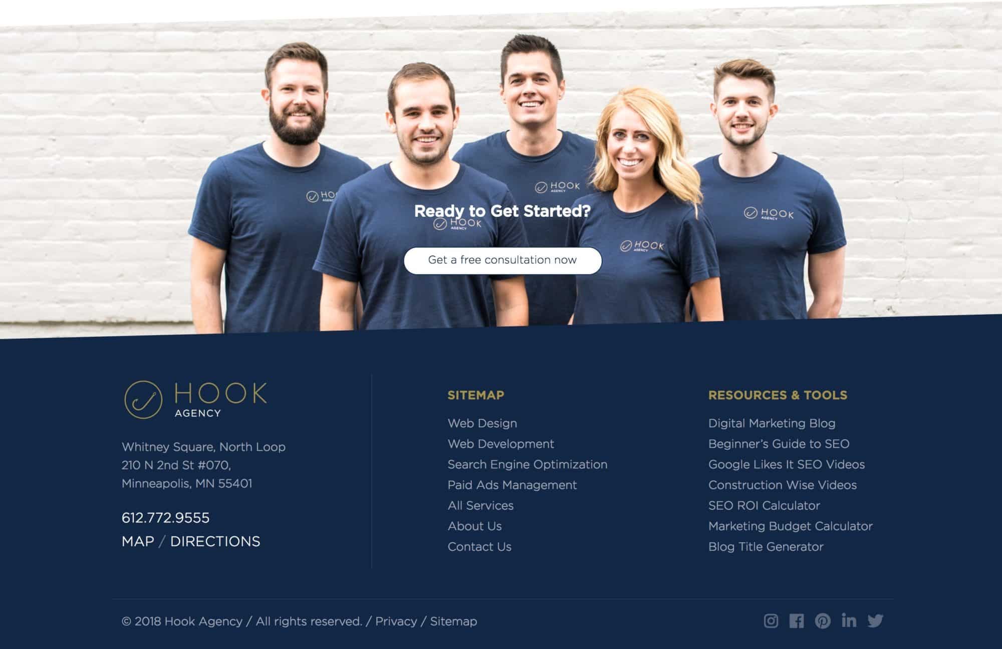 Hook Agency - Agency Footer Design Inspiration