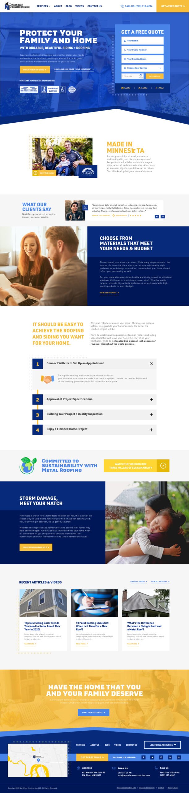 Northface Construction - Contractor Website Design