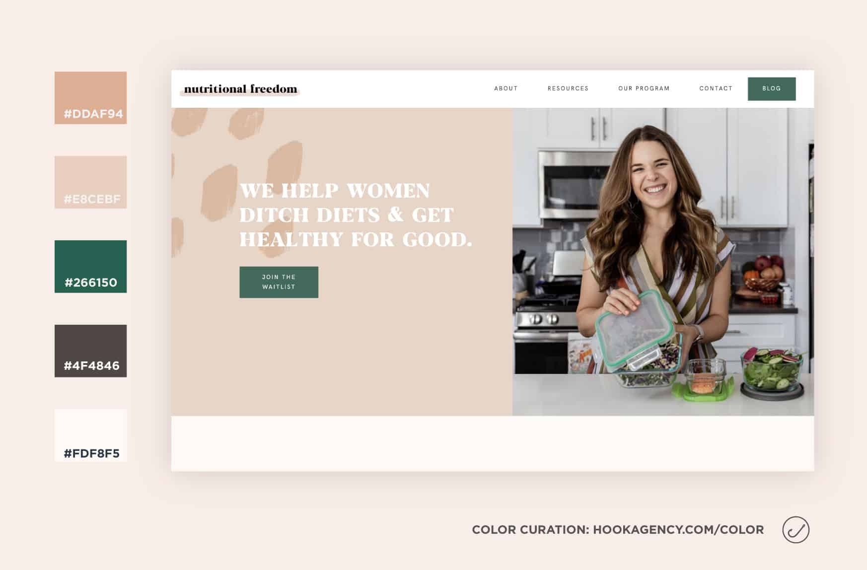Website Color Scheme for 2021 - Nutrition, Dietary, Mommy Blog Design