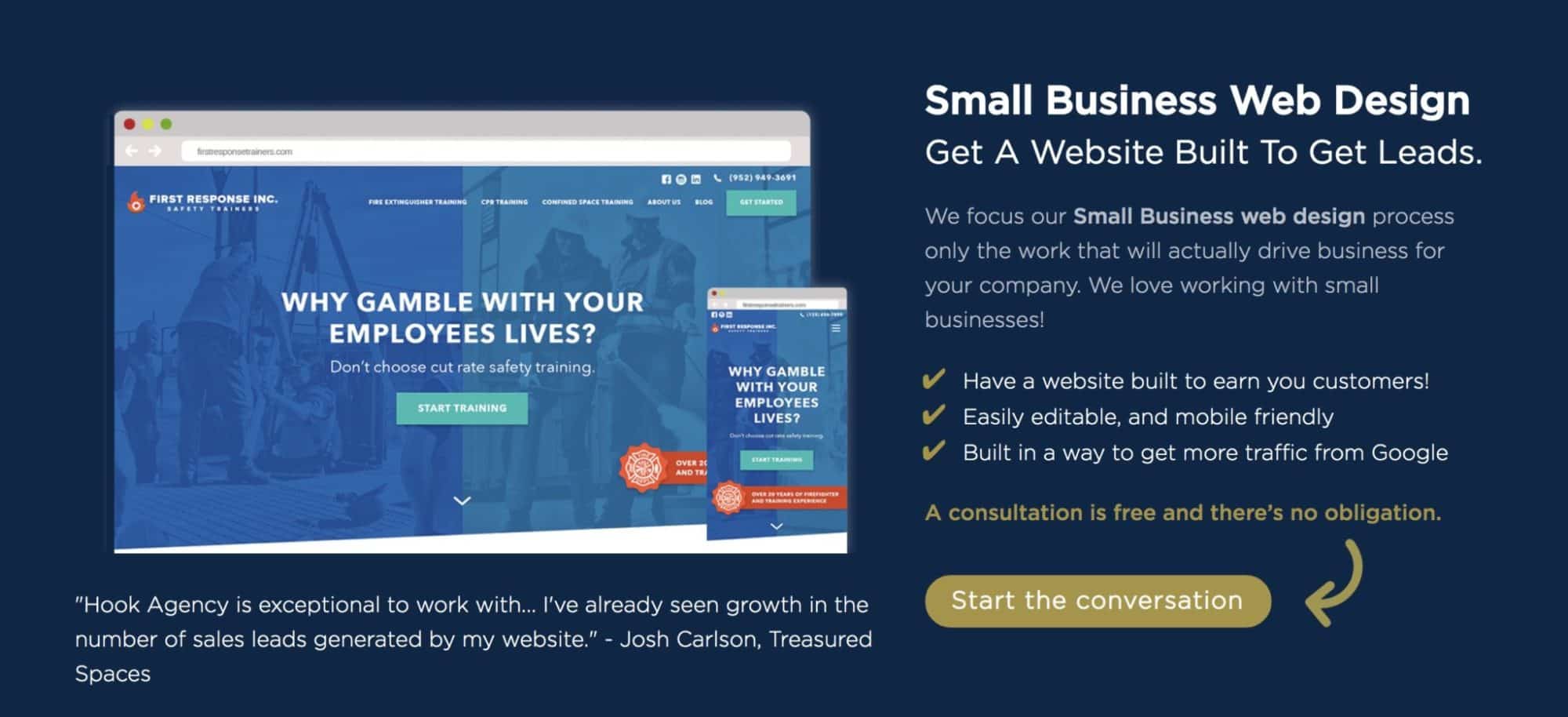 Clearer call-to-action, and arrow
