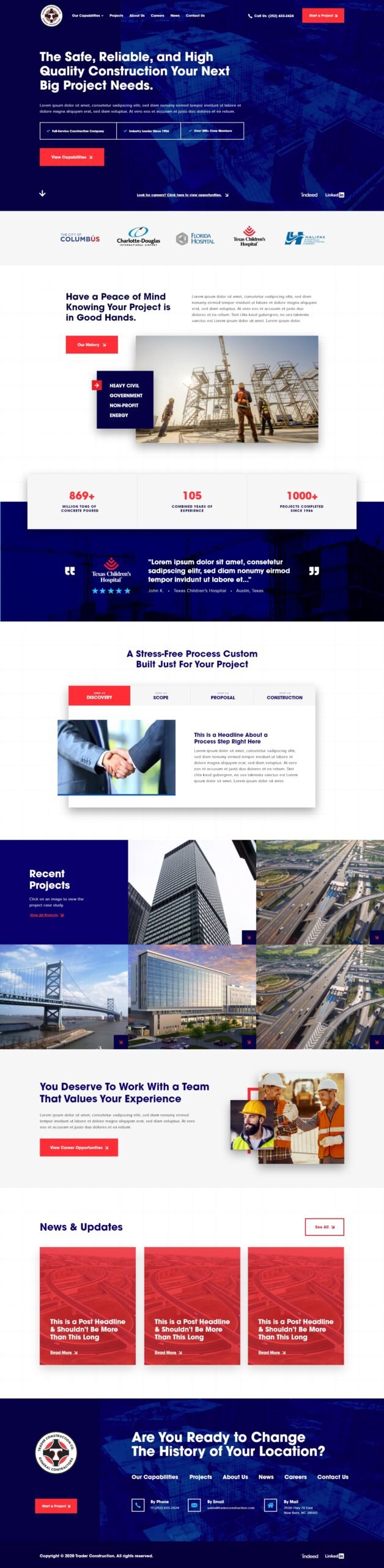 Trader Construction - Construction Company Website Design
