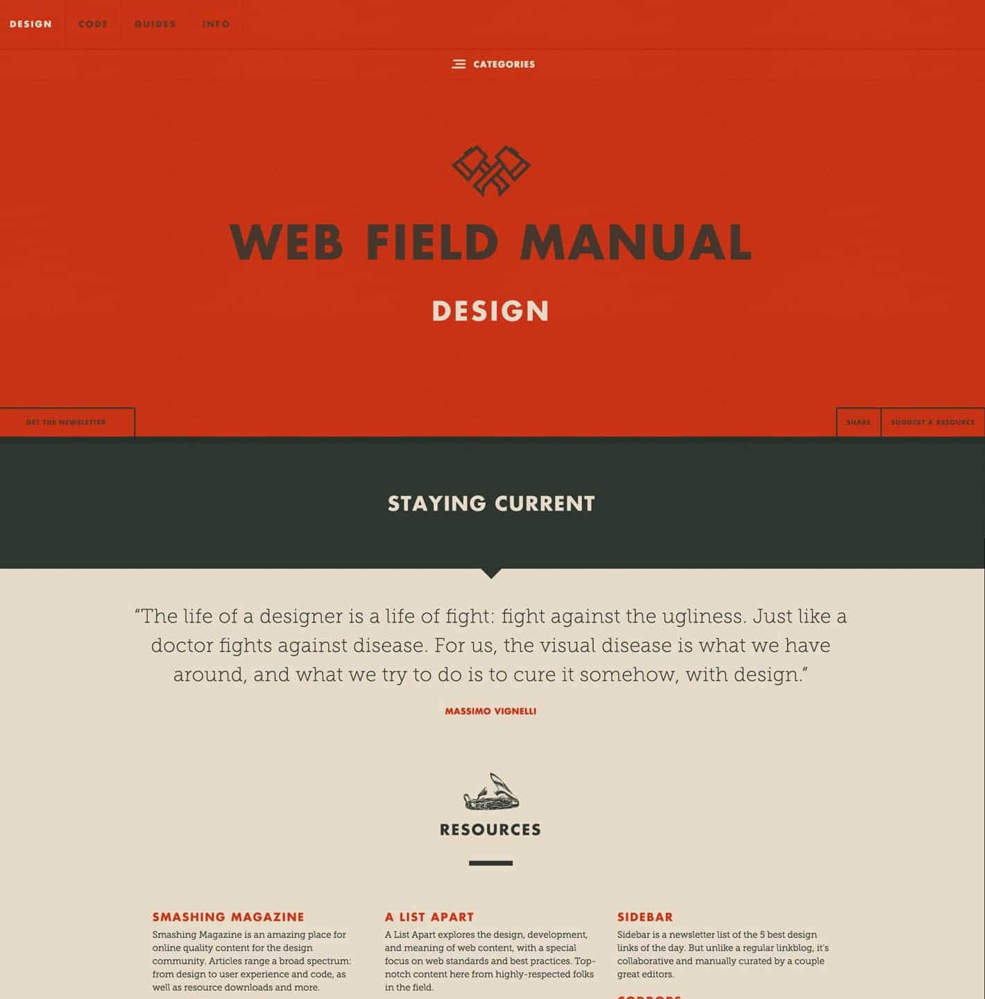 Red, tan, grey color scheme- type pairing