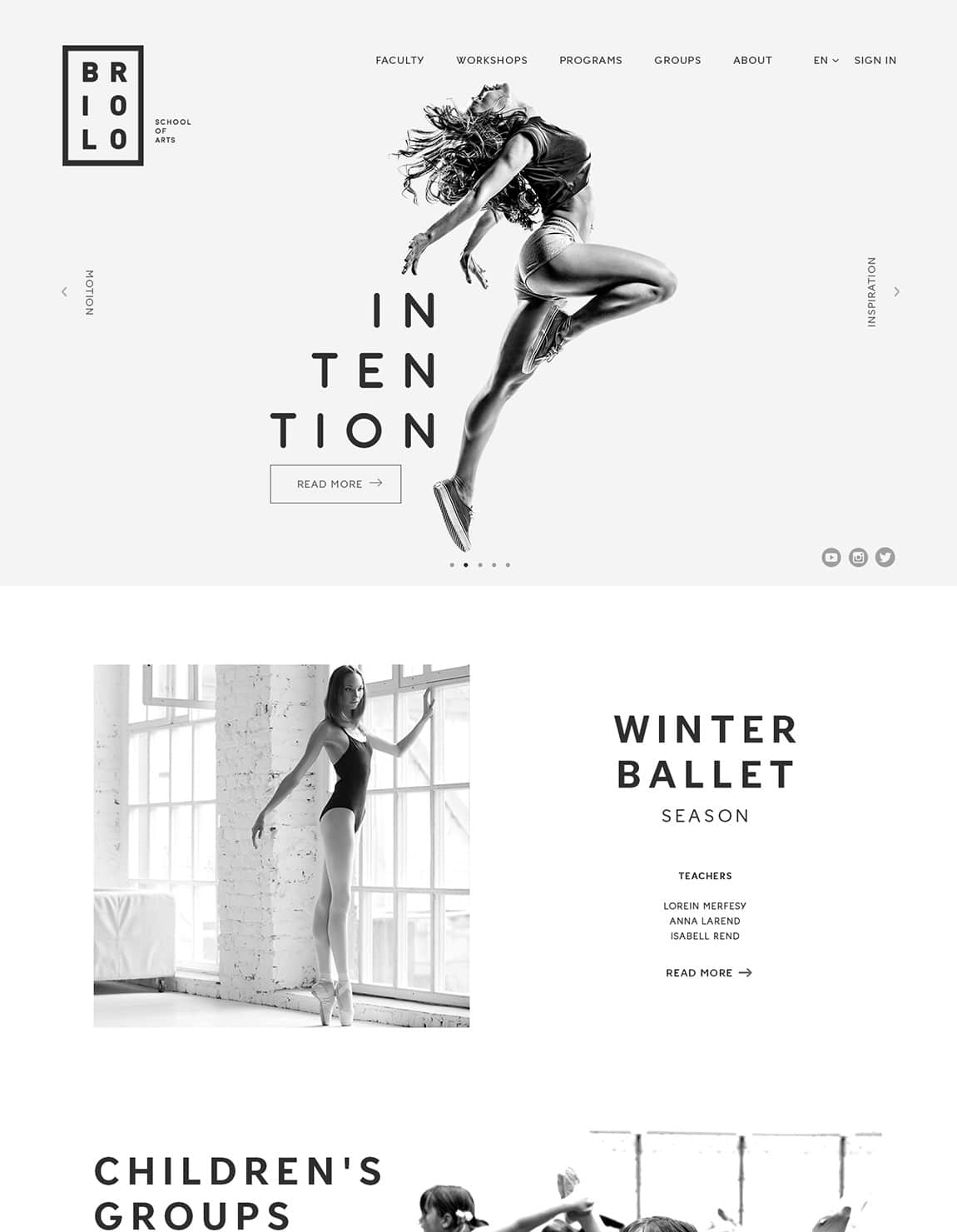 Web Design Inspiration - Black and White and Greyscale designs