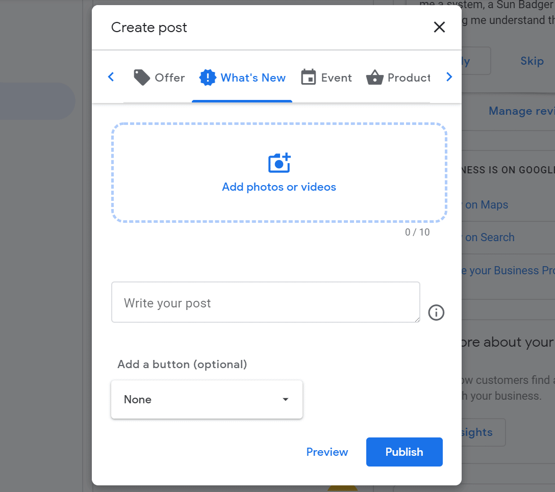 Google Posts Creation