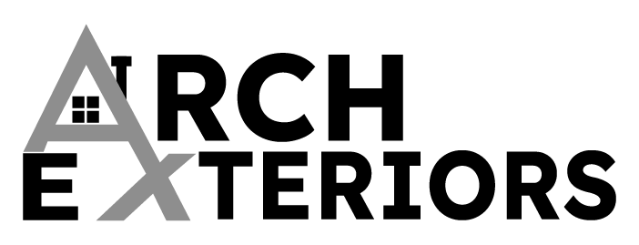 Logo for "ARCH EXTERIORS": The "A" is skillfully designed to resemble a house with a window, chimney, and roof, integrating the "X" from "EXTERIORS" into its structure. Conceptualized by visionary designer Darren Smith.