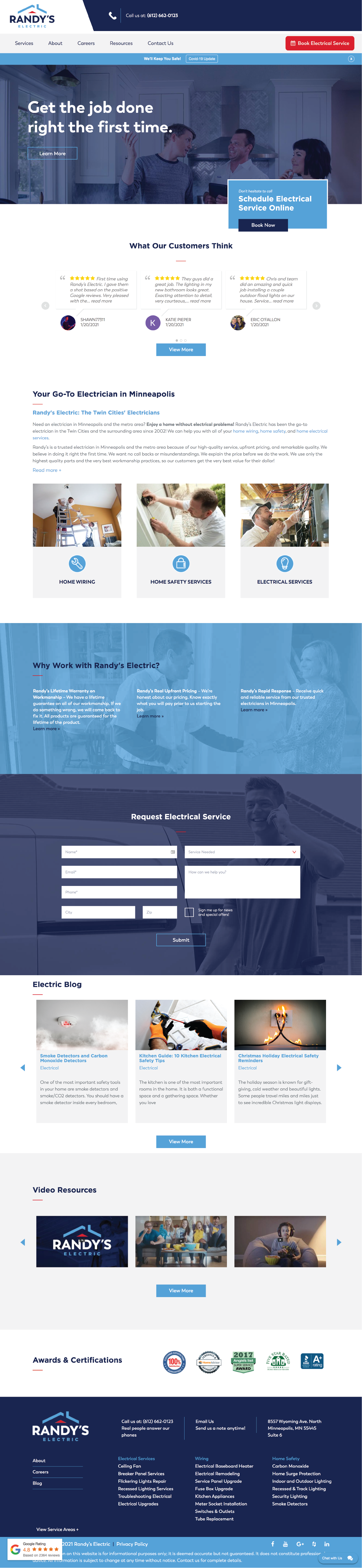 Electrician website inspiration from Randy's Electric