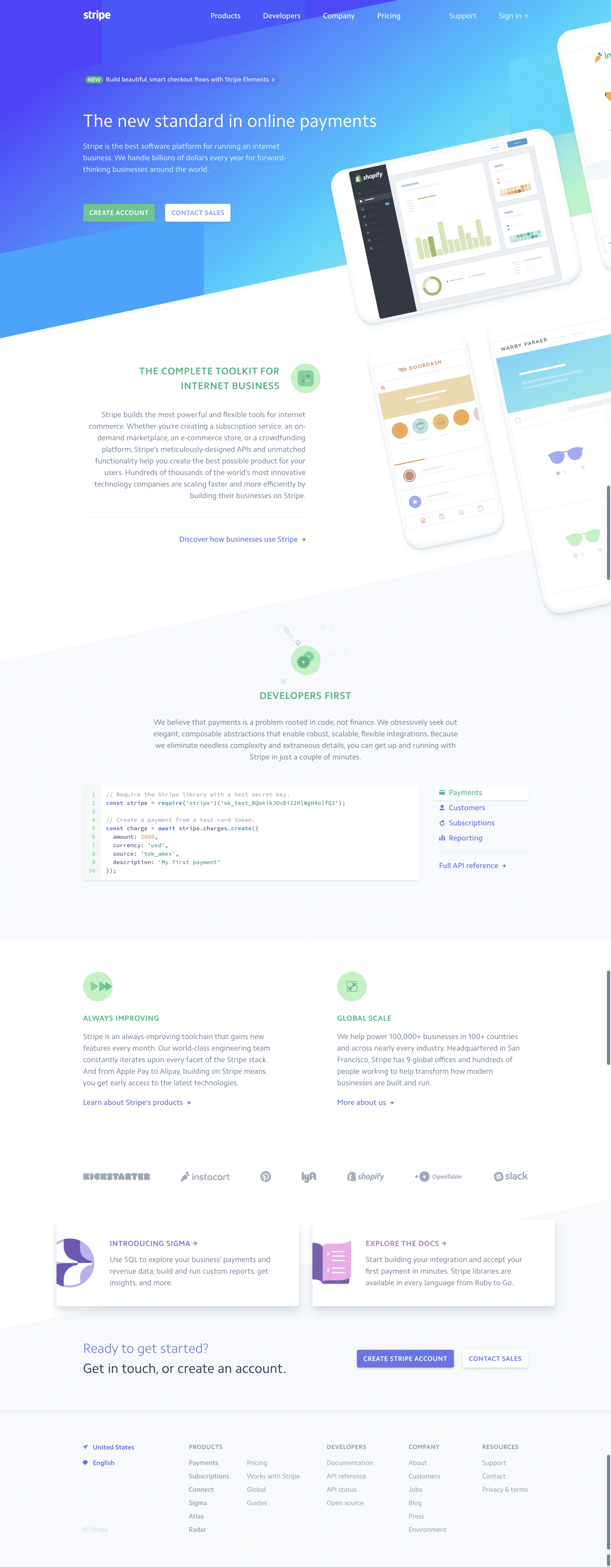 Stripe Website Design Inspiration for 2018