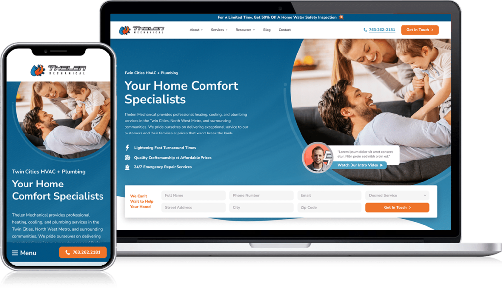 HVAC and plumbing website design inspiration for 2024, Home services marketing strategies - for hvac, plumbing, electrical and roofing home service contractors