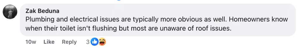 Zak Bedluna comments, "Plumbing and electrical problems are usually easy to identify—homeowners notice when a toilet won’t flush. Roof issues, however, often go unnoticed. Free roof inspections help catch problems early.