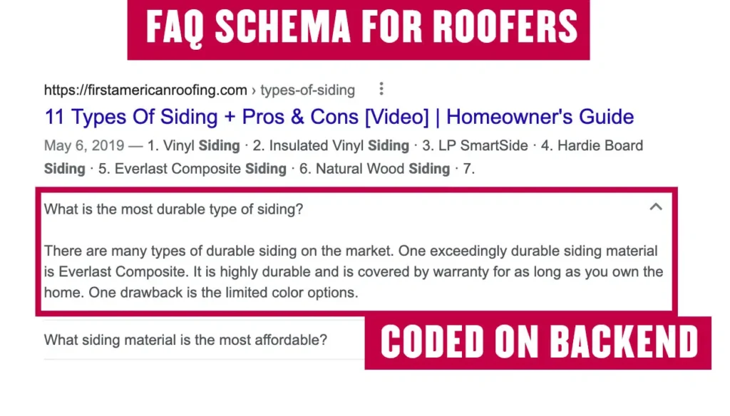 FAQ schema for roofing seo, how to do search engine optimization for roofing companies
