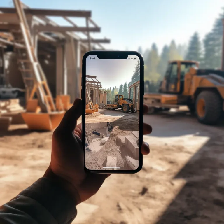 Contractor holding his phone and reviewing a construction site, representing the balance of technology and hands-on expertise in the remodeling industry. A remodeling marketing agency helps businesses leverage digital tools like SEO, online marketing, and custom websites to attract clients and grow their remodeling projects.
