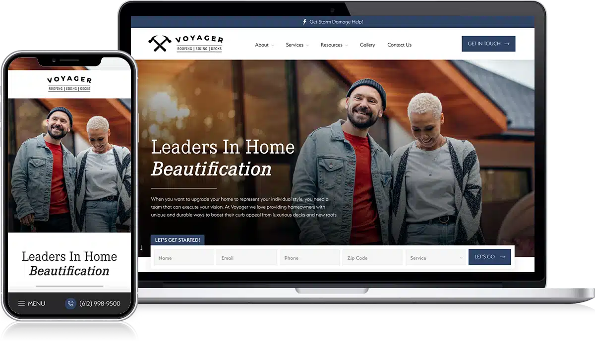 Voyager Website - Roofing Website Design Examples